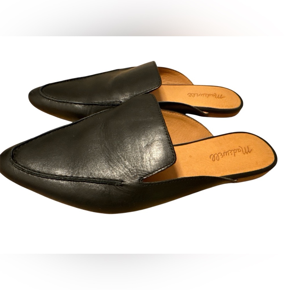 Madewell Black Leather Mules